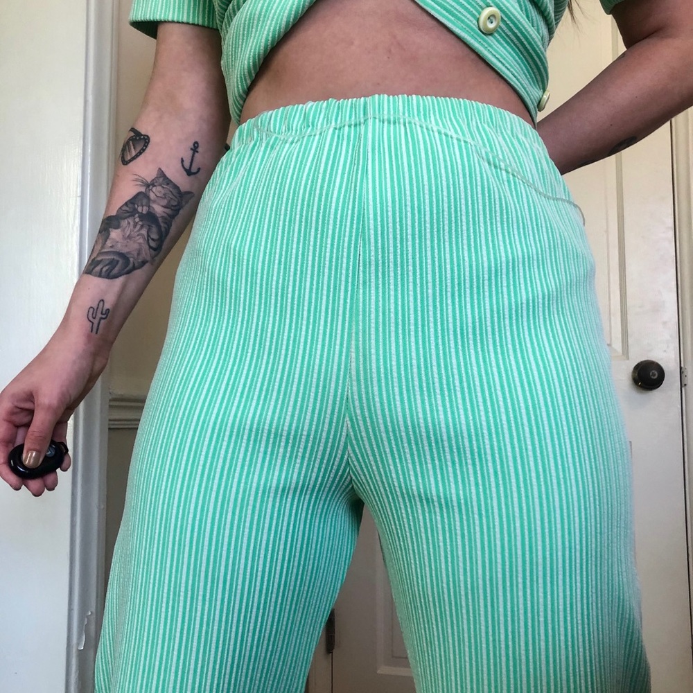 SOLD | -70s Vintage Polyester Pant Set - Picture 11 of 13